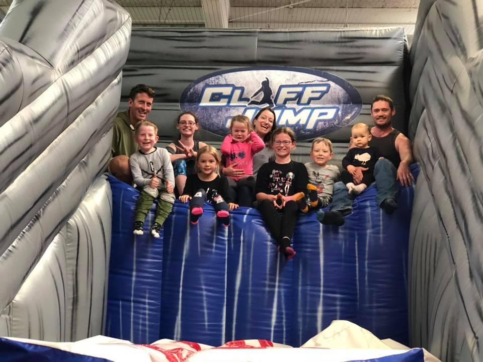 Taking the leap on our cliff jump!