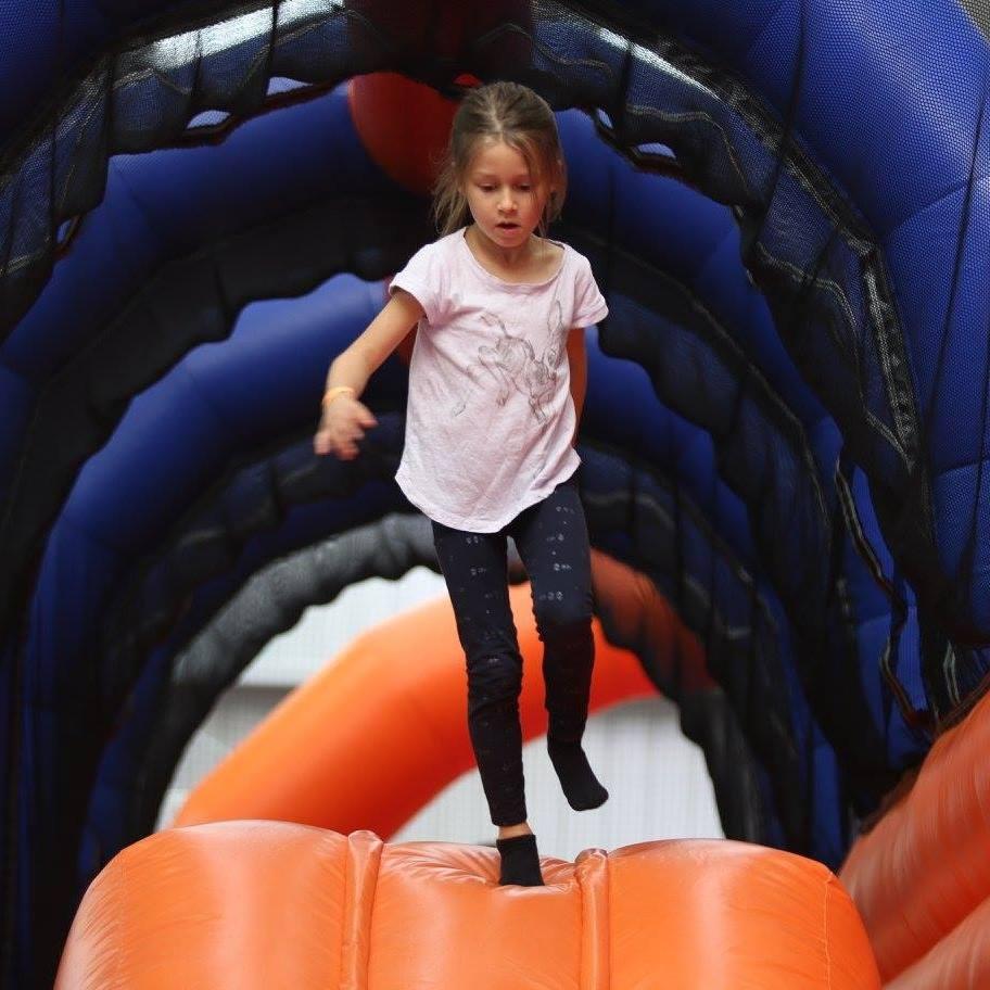 Exciting wipeout obstacle course action!